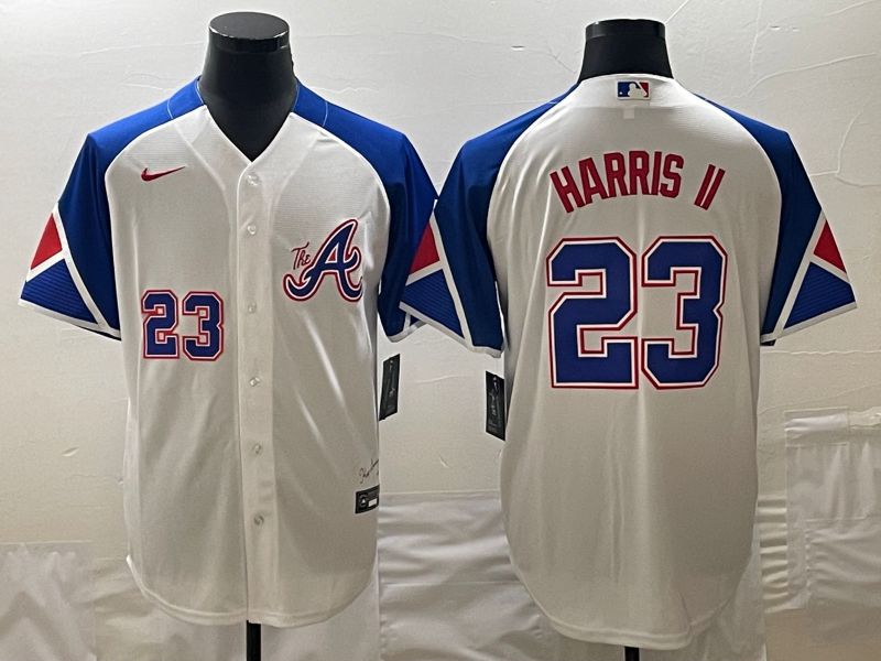 Men Atlanta Braves #23 Harris ii White City Edition 2024 Nike MLB Jersey style 3->atlanta braves->MLB Jersey